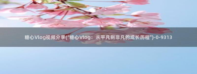 糖心vlog出品 主角：糖心Vlog视频
